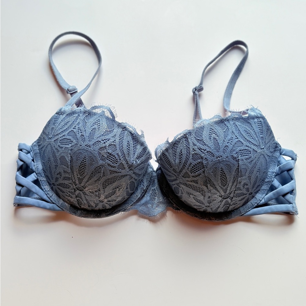 PINK Victoria's Secret Blue Lace Bra